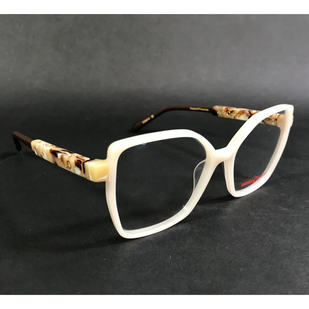 Etnia Barcelona Eyeglasses Frames ASTY WHBR White Brown Butterfly 54-16-138